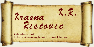 Krasna Ristović vizit kartica